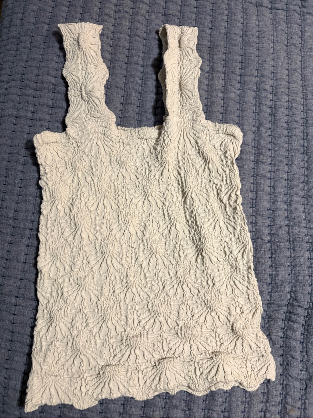 Altar'd State Cream Textured Ruched Tank with Wide Straps
